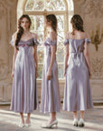Glazed Purple Satin Dress