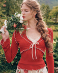 Rosevale Slip Knitted Top (Red)
