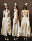 Lacemade Minimalist Bridal Dress - Sophisticated White Satin Midi