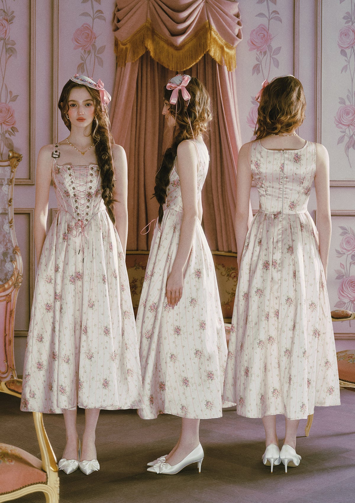 Afternoon Sweet Tea Dress (Pink) XS