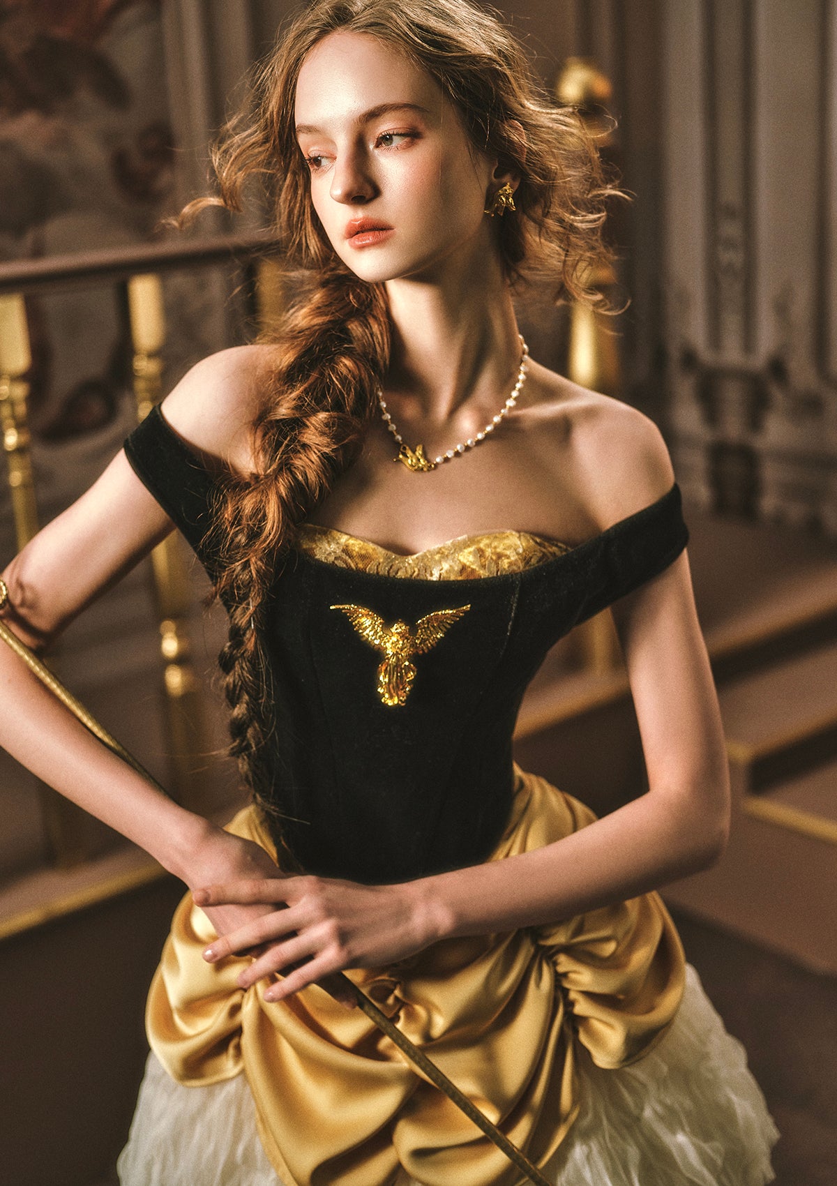 Golden Eagle Goddess Corset In-stock / L