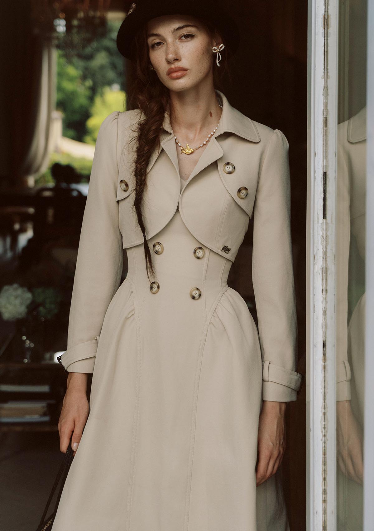 Cream Tea Trench Coat