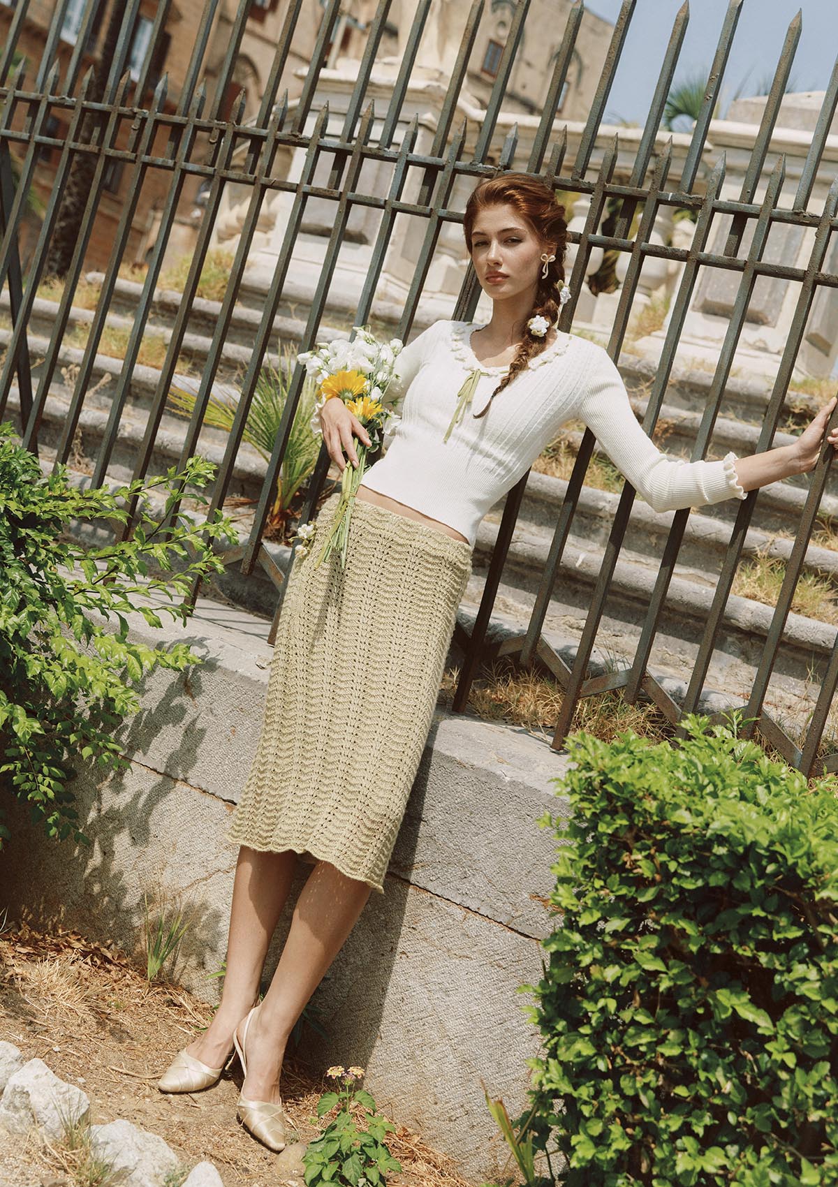 Daisy Bouquet Knit skirt