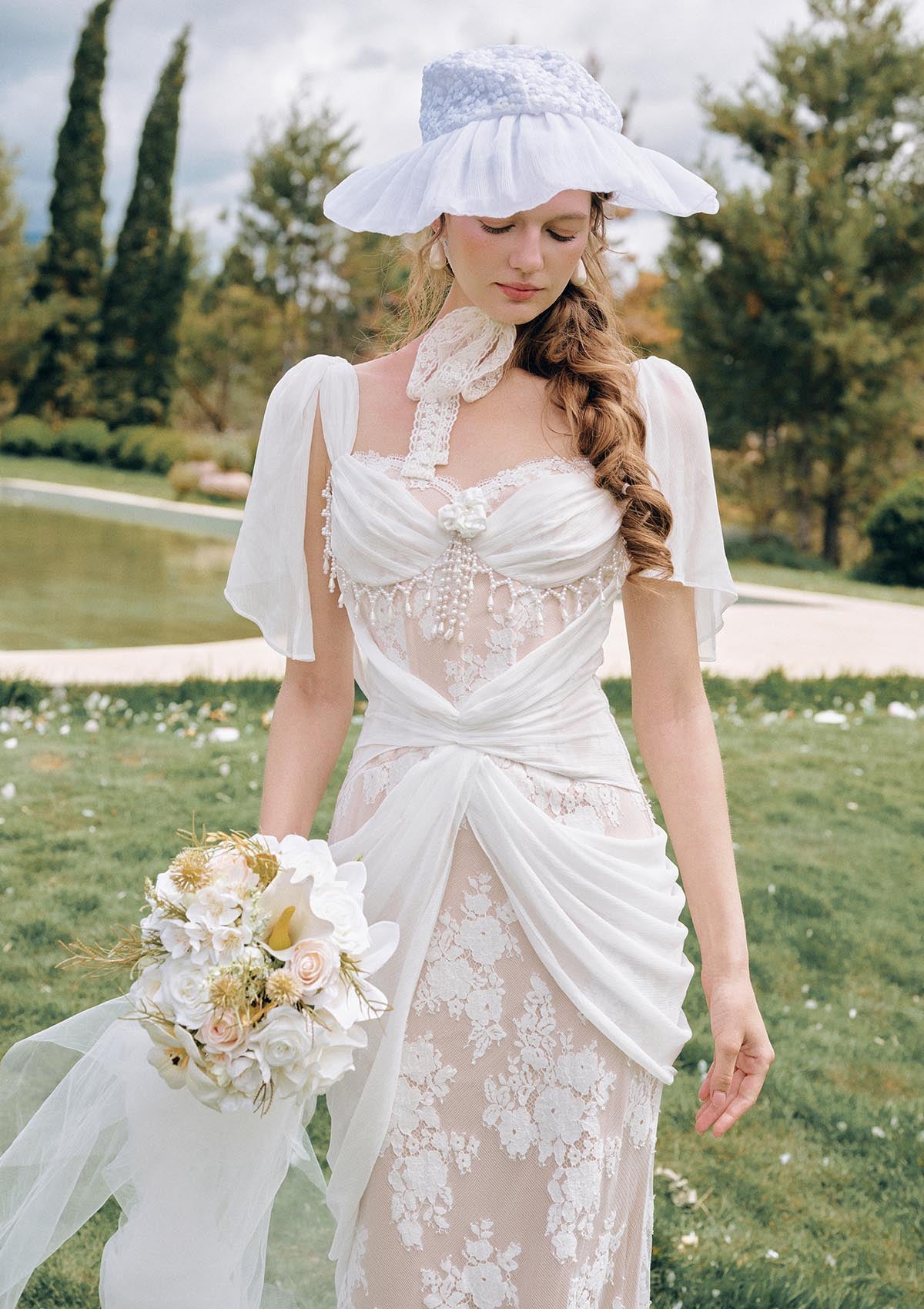 White Begonia Corset Dress