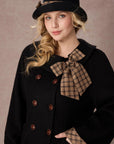 Curve&Plus Sunlit Daisy Wool Coat (Black)