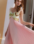 Whimsical Sunlit Blush Pleated Dress