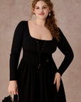 Curve&Plus Courtyard Rendezvous Knit Dress (Black)