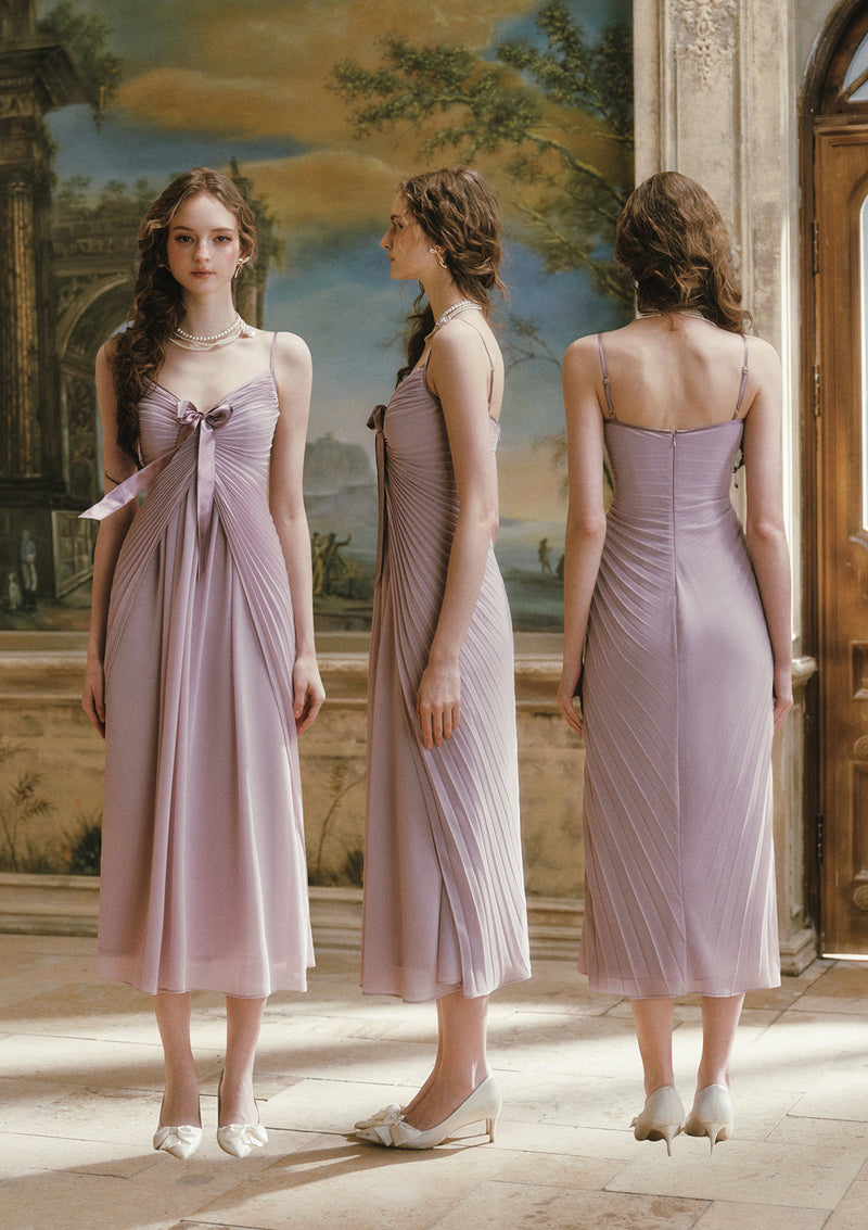 elegant midi dress Purple Shadow Fairy Dress In-stock / S