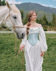 Fantasy inspired ice blue corset for fairytale photoshoots - Moonlit Ice Castle Corset