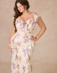 Curve&Plus Purple Iris Swayed by Wind Dress