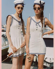 White Sail Maiden Knit Pleated Skirt