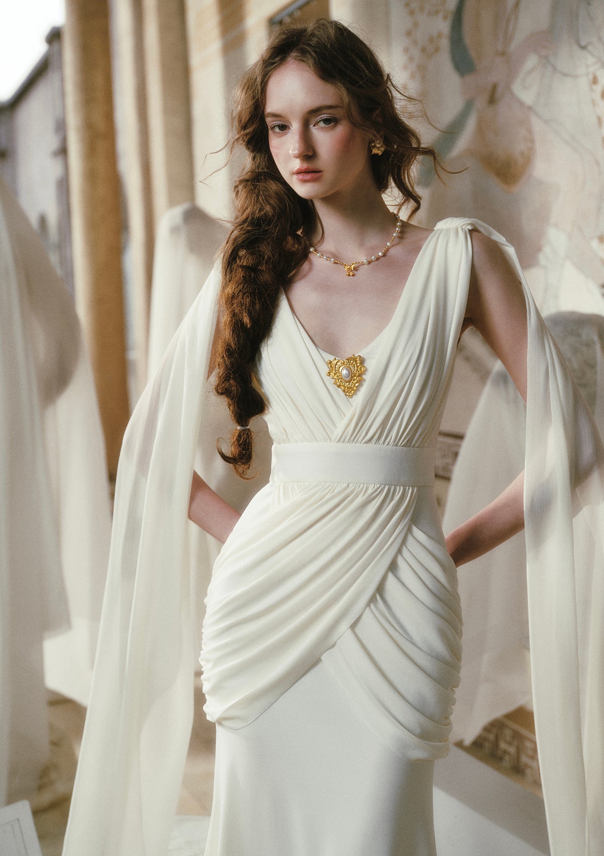 Athenian White Goddess Dress S / In-stock