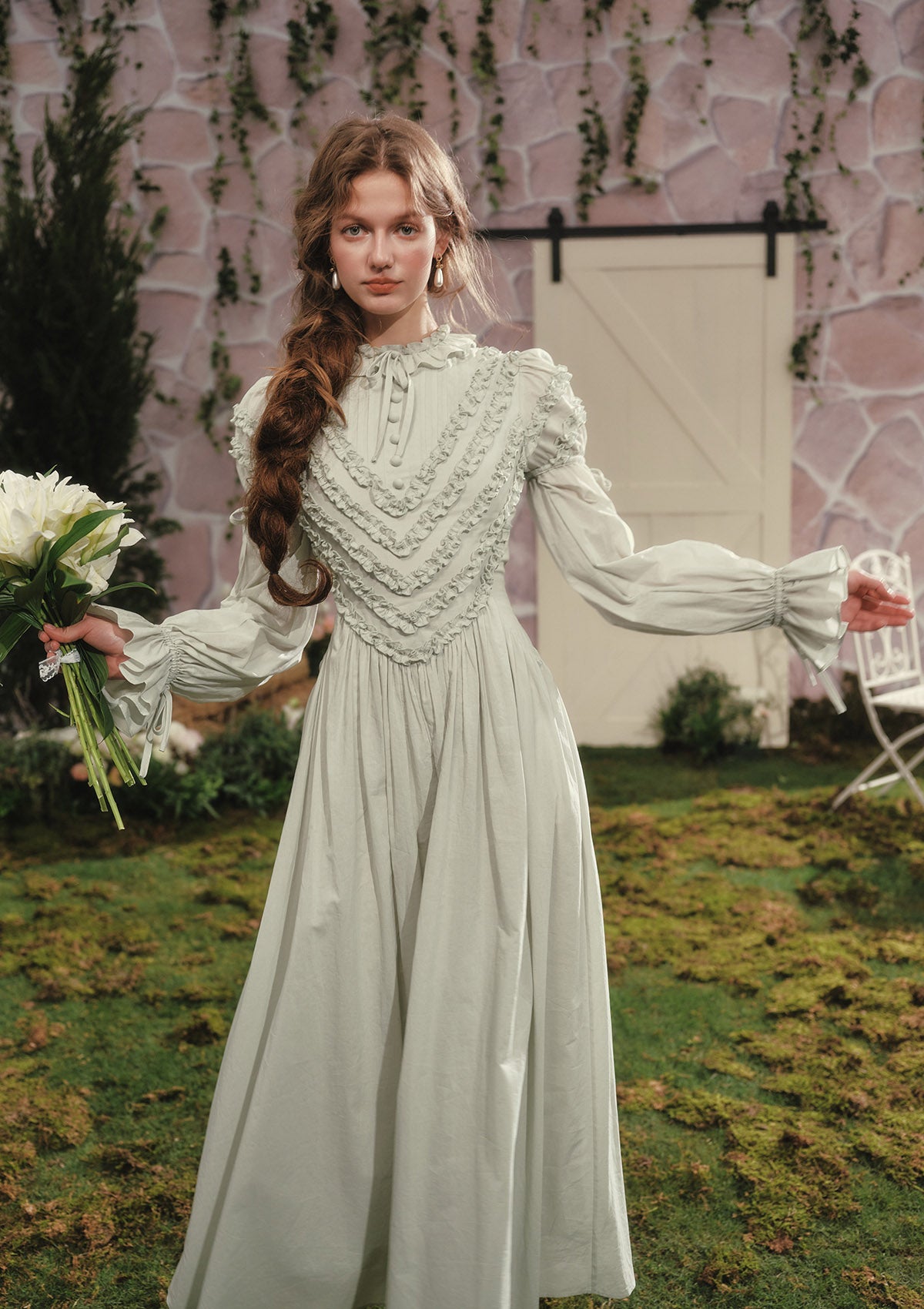 Puff Sleeve Maxi Dress | Forest Whispers Dress - LaceMade Pre-order / L Puff Sleeve Maxi Dress | Forest Whispers Dress - LaceMade Pre-order / L