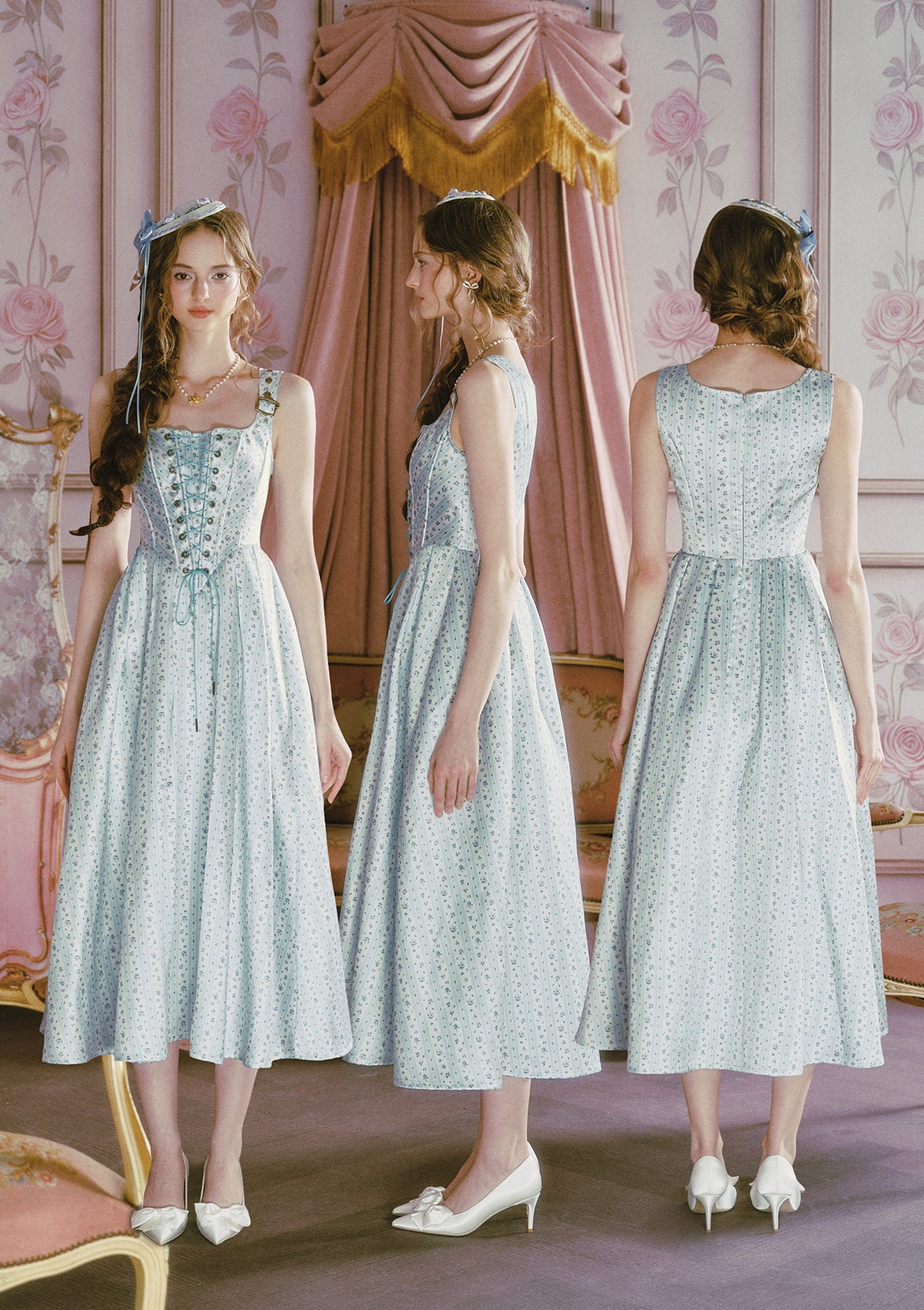 Afternoon Sweet Tea Dress (Blue) In-stock / XS