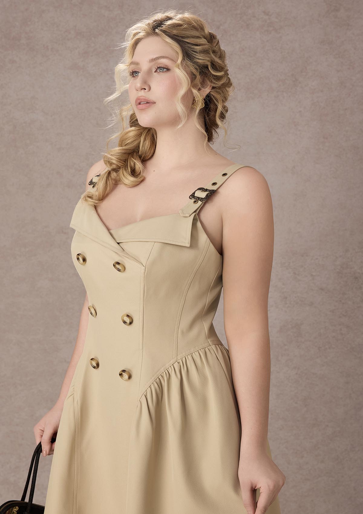 Curve&Plus Cream Tea Trench Dress