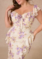 Curve&Plus Purple Iris Swayed by Wind Dress