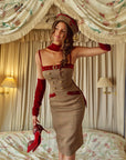 Baroque Red Velvet dress