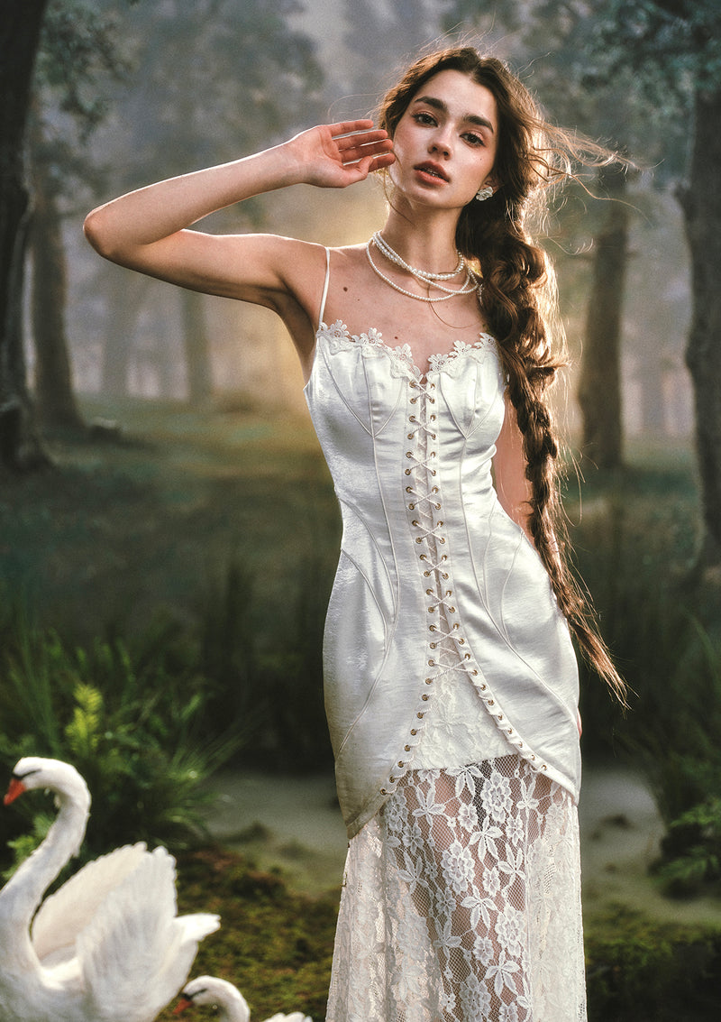 Woodland Swan Dress In-stock / L