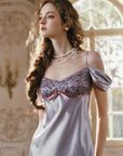 Glazed Purple Satin Dress