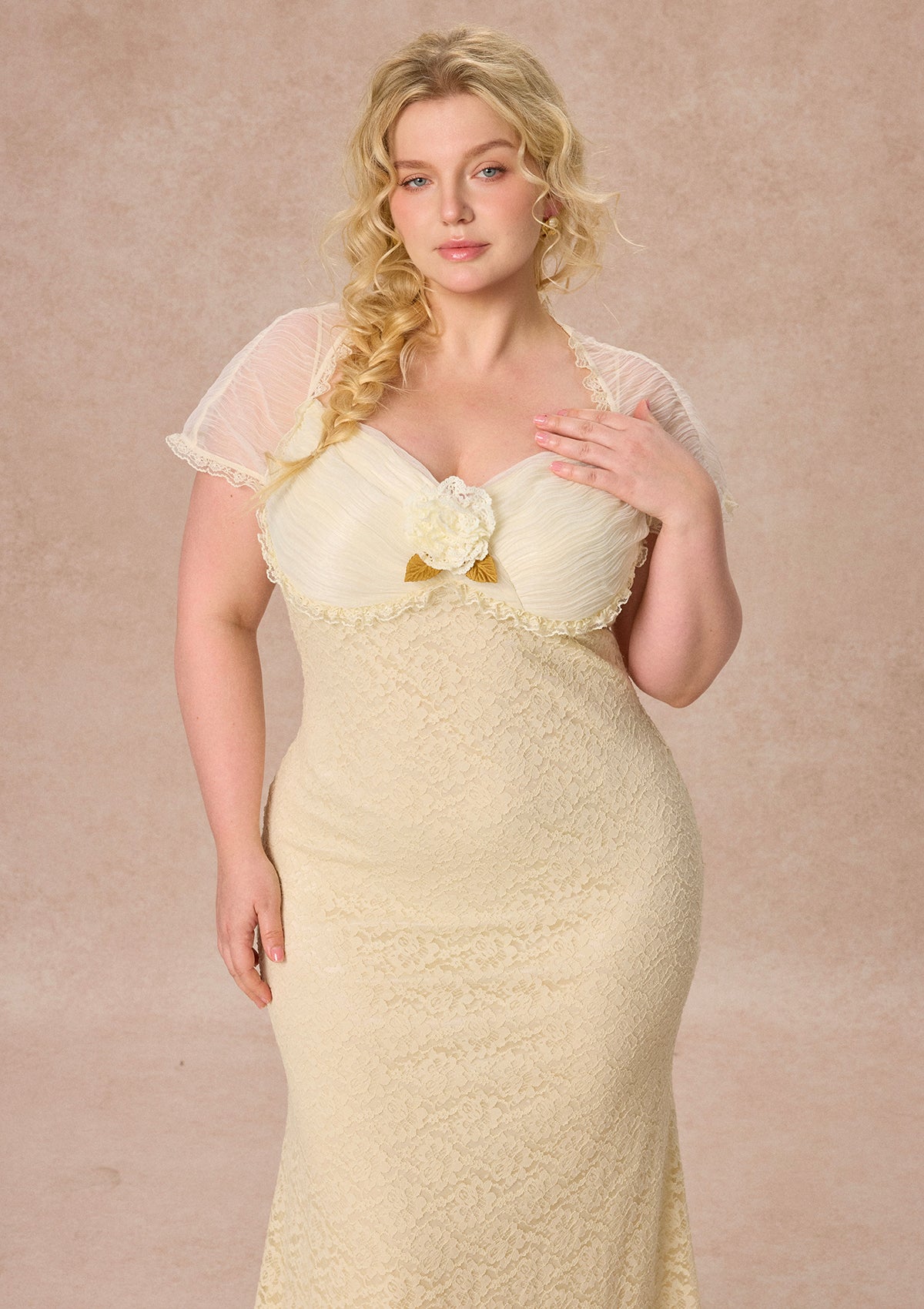Cream Letter Dress In Stock / 0XL