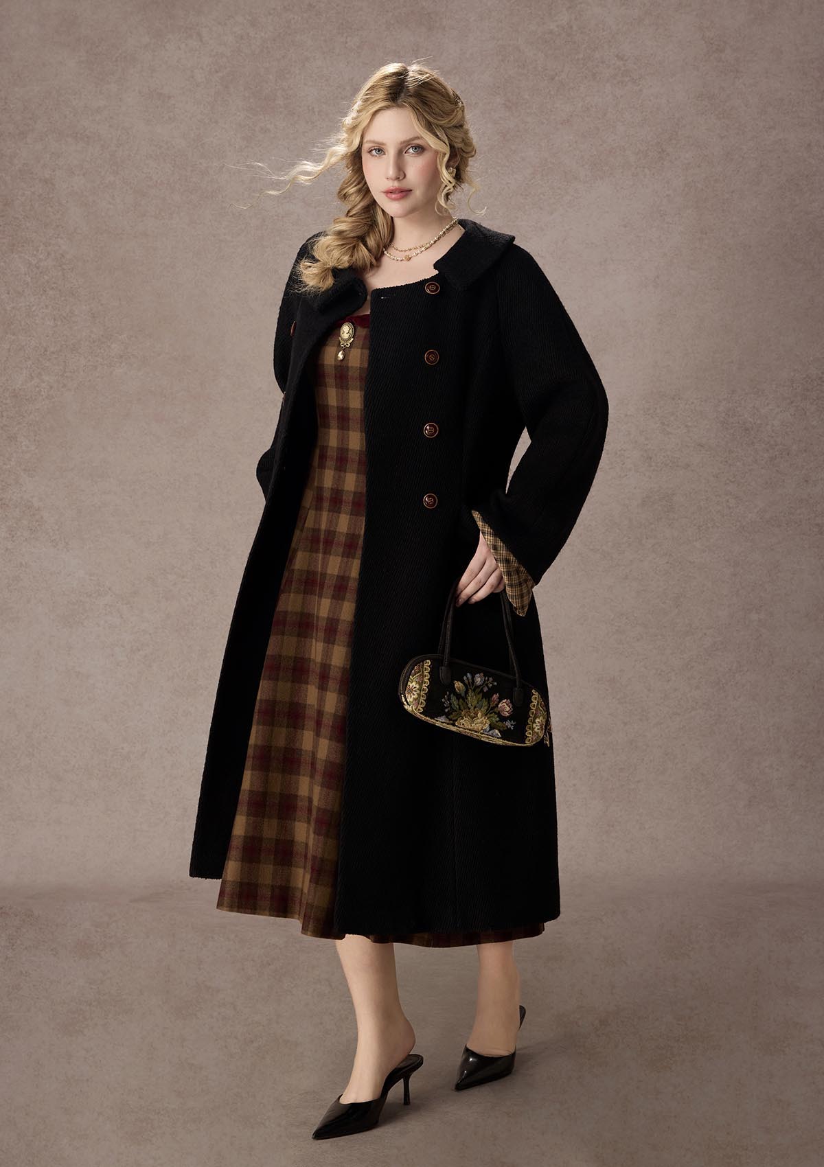 Curve&amp;Plus Tartan Majesty Maxi Dress