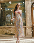 Oil Paint Floral Court Dress