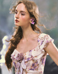 Purple Iris Swayed by Wind Dress