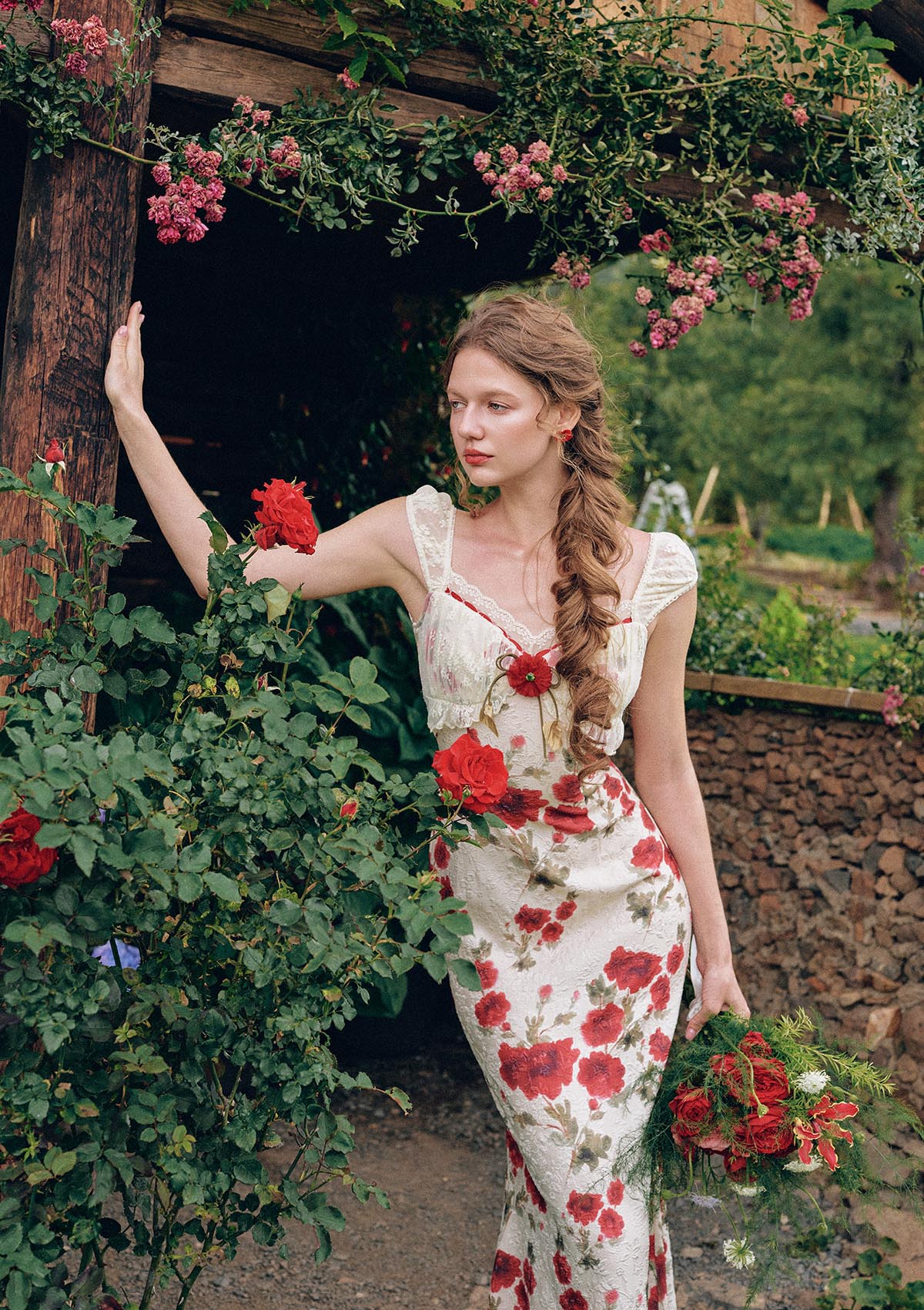 long dress with roses Rosevale A - Floral Jacquard Maxi Dress Karlie Dress This bodice is internally Jackets to Wear with Size:Select