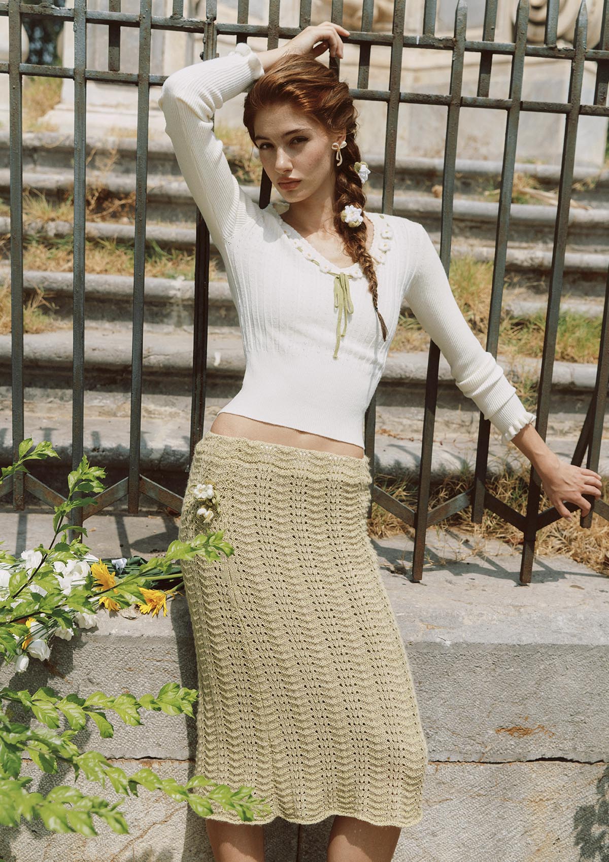 Daisy Bouquet Knit skirt