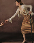 Candlelight Golden Butterfly Dress