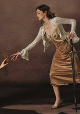 Candlelight Golden Butterfly Dress