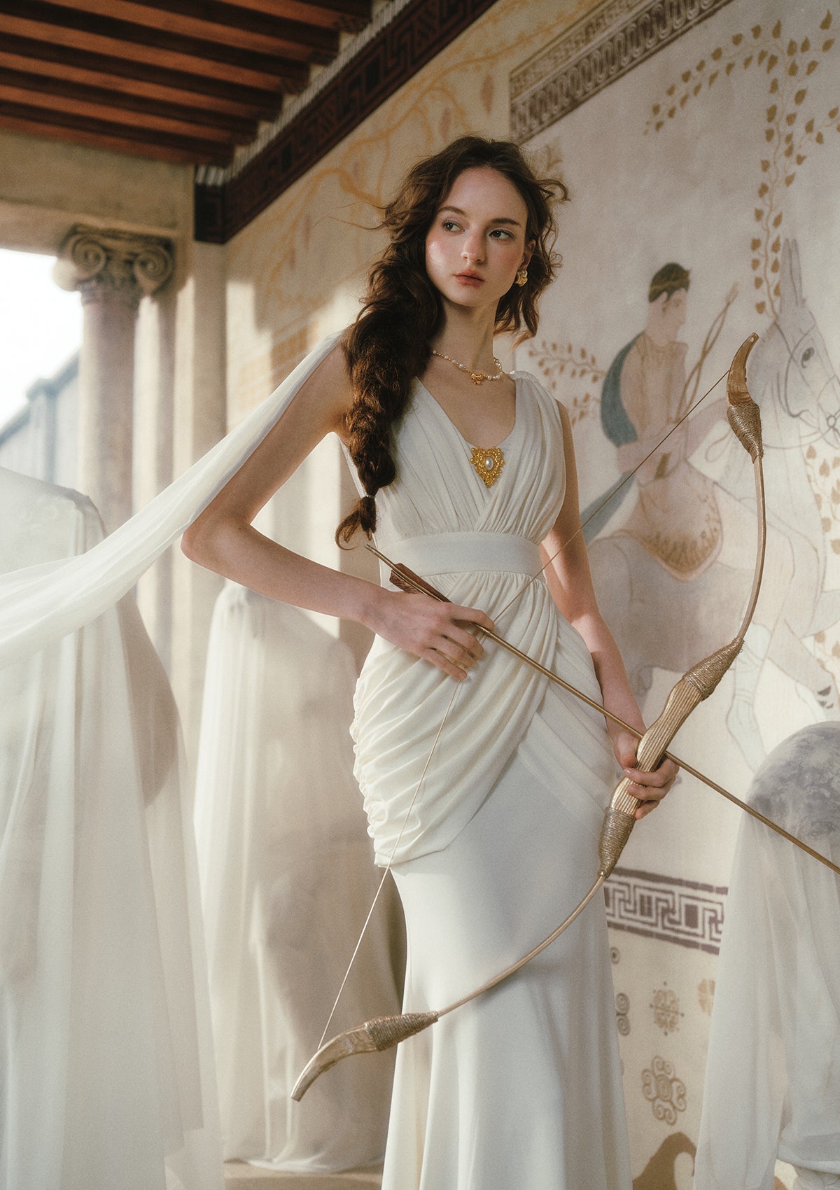 Athenian White Goddess Dress S / In-stock