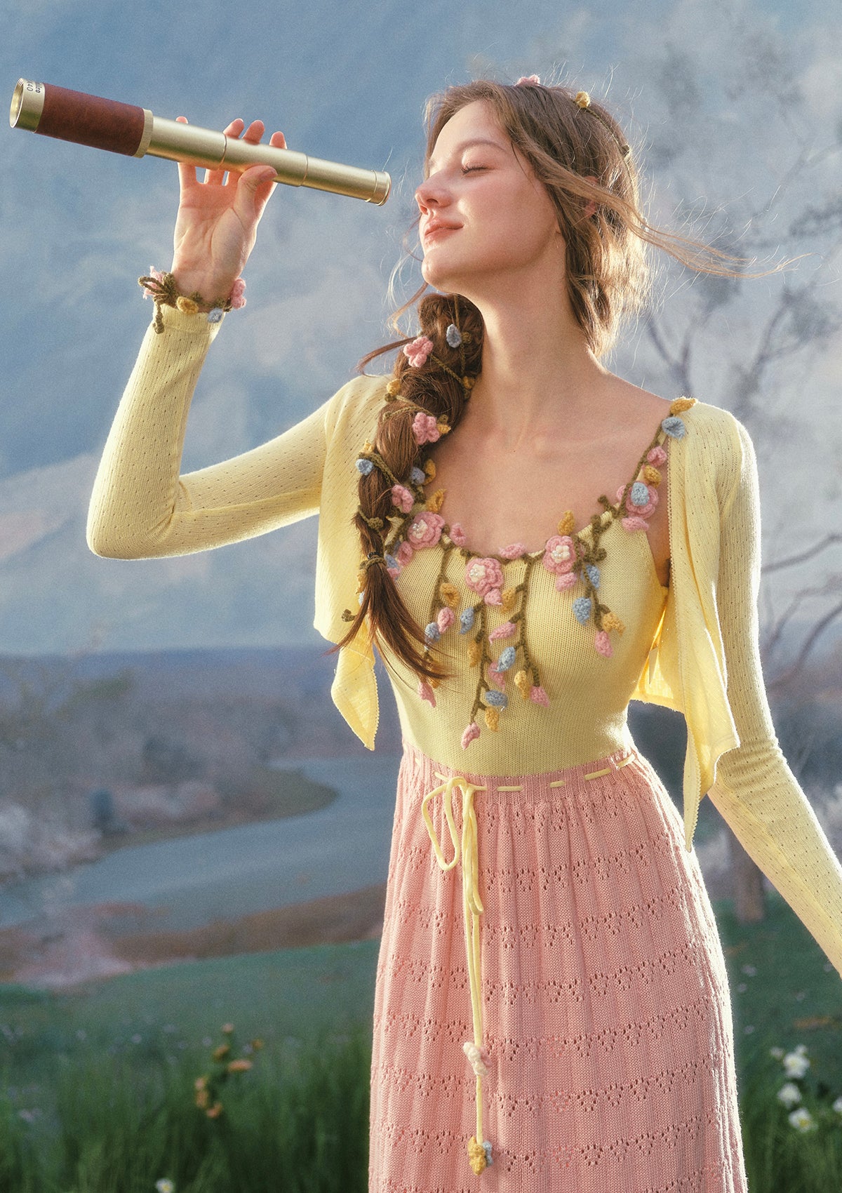 Flower Vine Novel Knit Cardigan