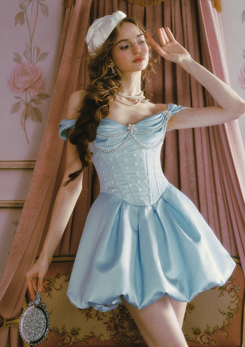 Blue Bud Corset Dress XL