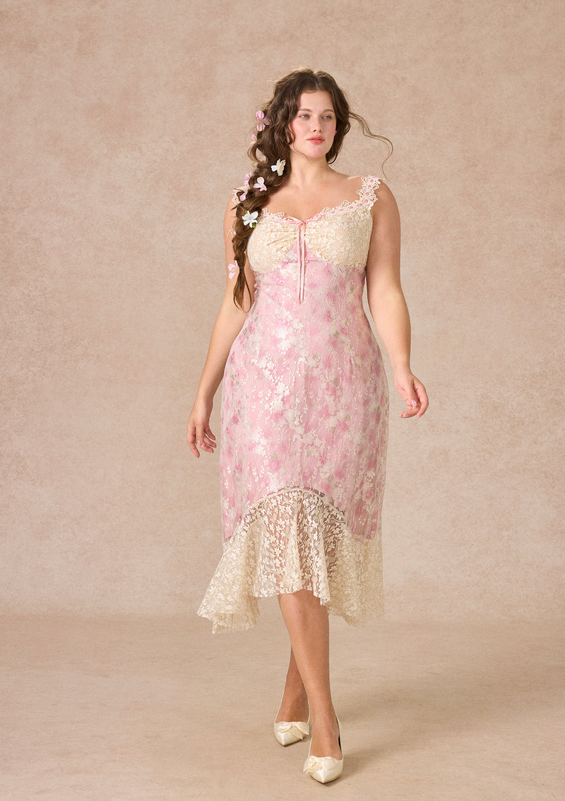 pink shoes dress Curve&Plus Floral Vine Fairy Shoes Dress In-stock / 3XL