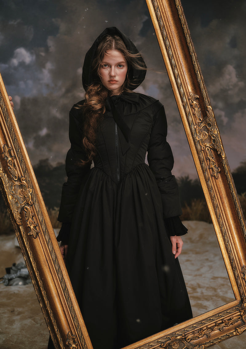 Black&White Warrior Down Coat (Black)