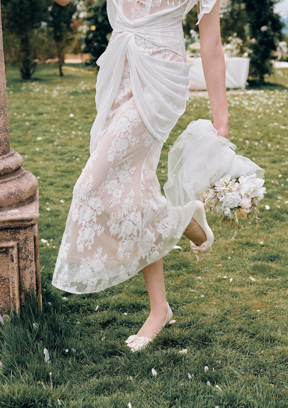 White Begonia Corset Dress