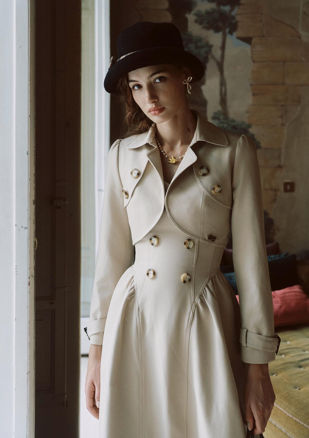 Cream Tea Trench Coat