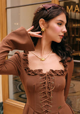 Classic Black Coffee Corset Dress