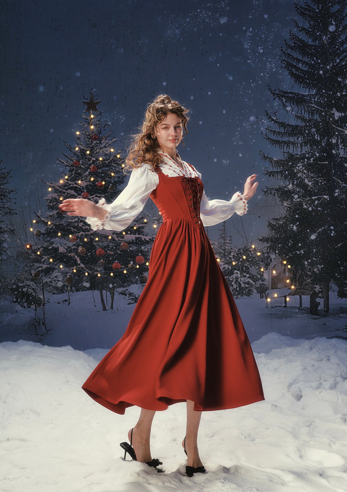 The Red Swordsman Dress In Stock / XS