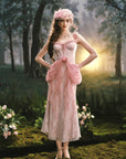 Pink Crabapple Blossom Corset Dress