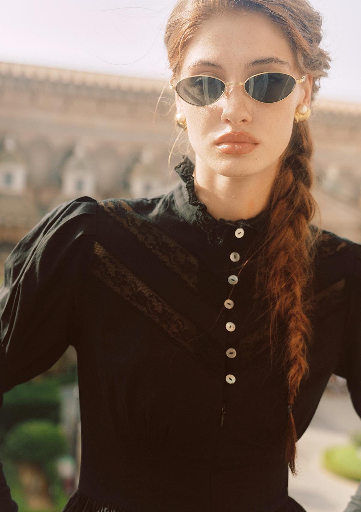Rose Cape Dress - Raven