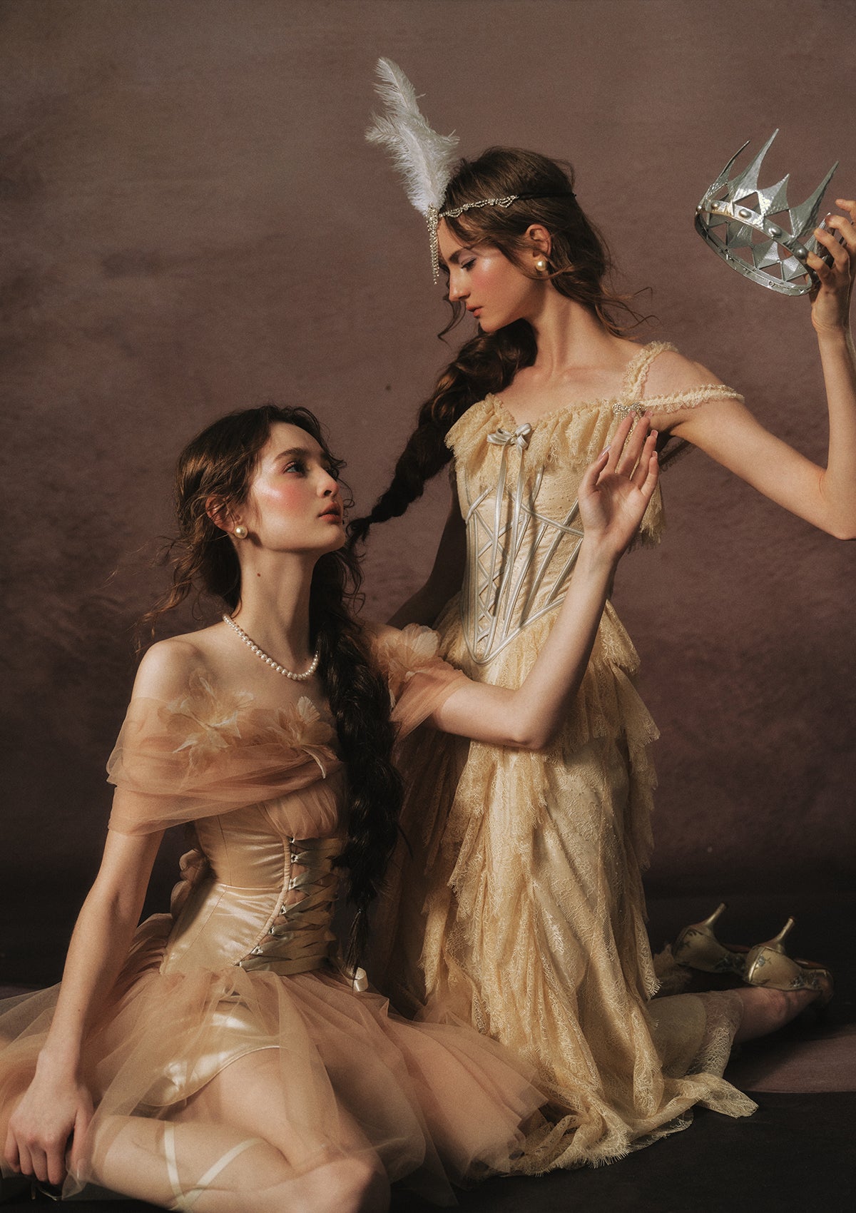 Golden Veil Valkyrie Corset Dress In-stock / XL