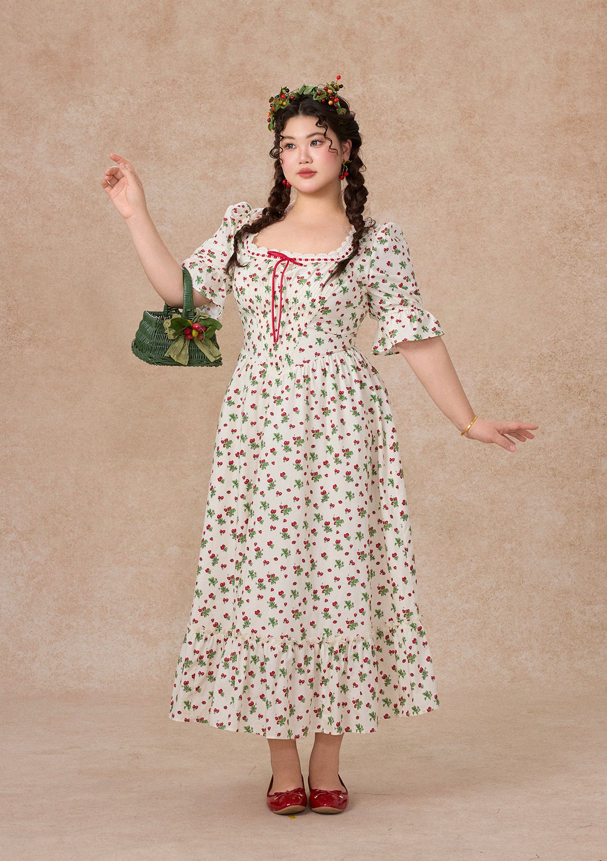 Curve & Plus Wild Strawberry Paradise  Dress