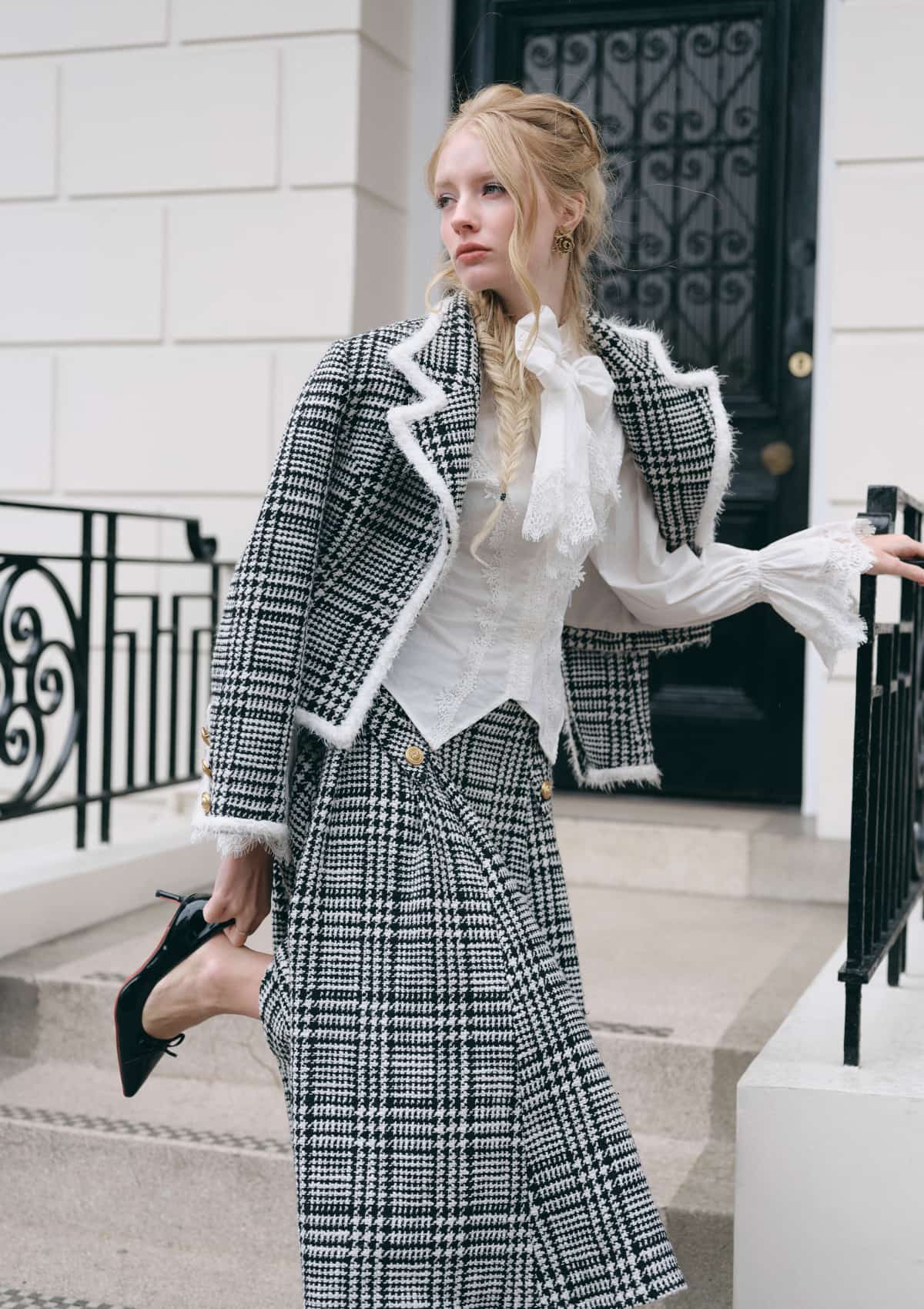 Lundenwic Plaid Tale A-Line Blouse