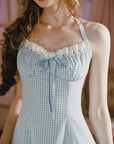 Blue Gingham Sweetheart Dress