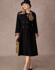 Curve&Plus Sunlit Daisy Wool Coat (Black)