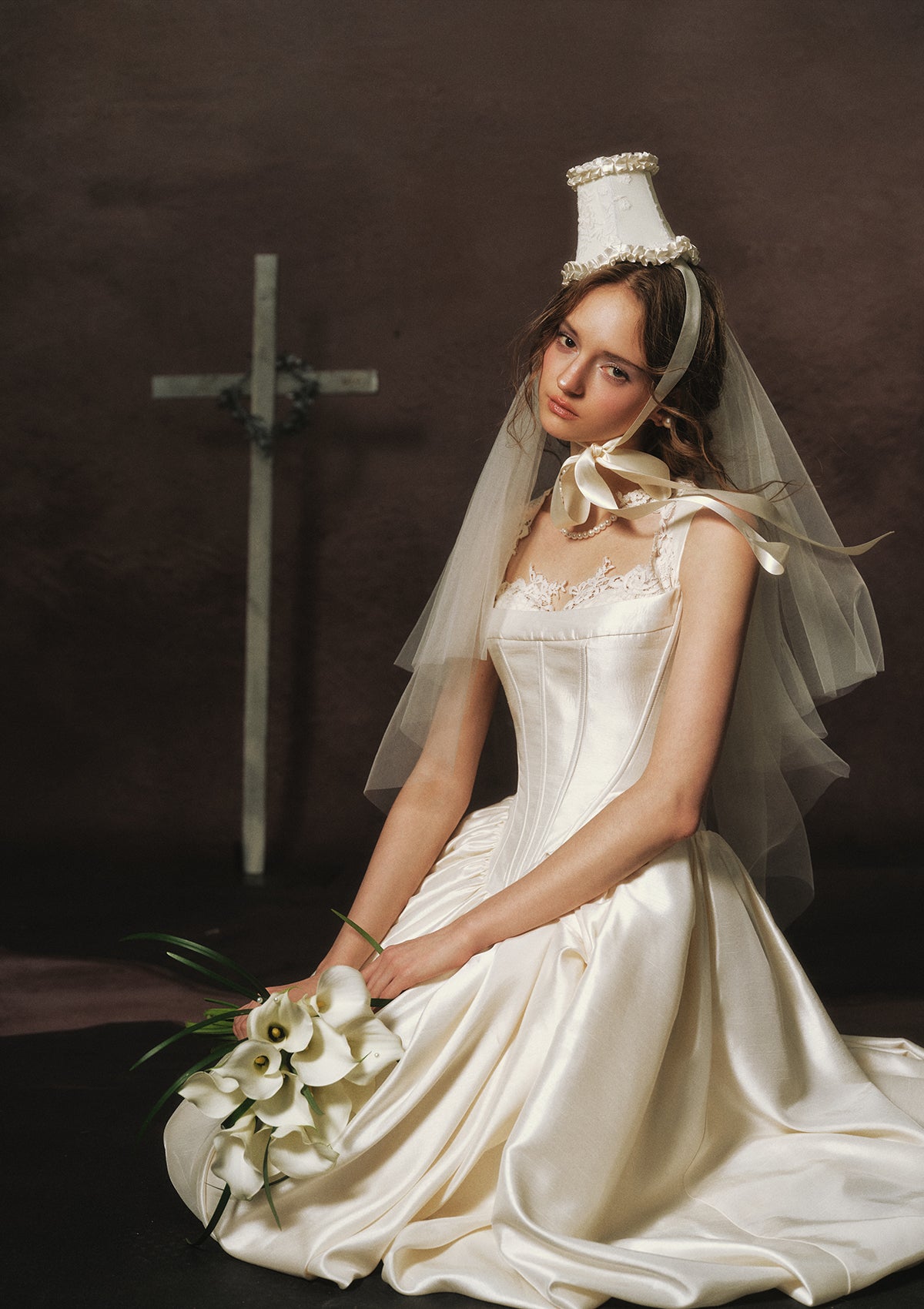 White Coronation Corset Dress In-stock / L