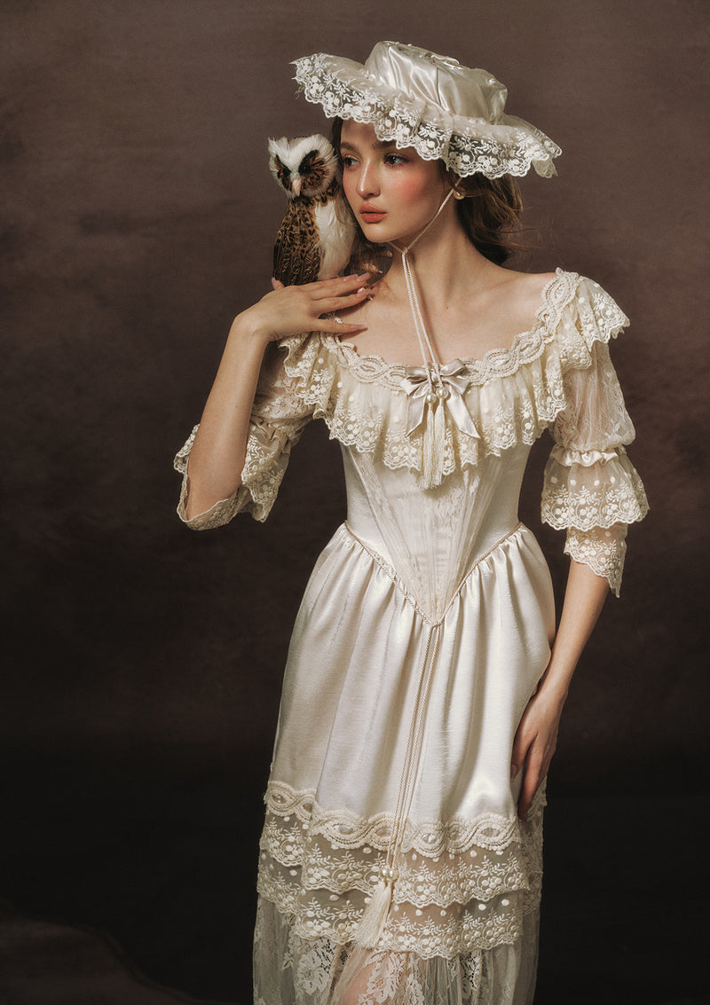 silver vintage dress Vintage Silver Wedding Dress Off The Shoulder Wedding Dress -
