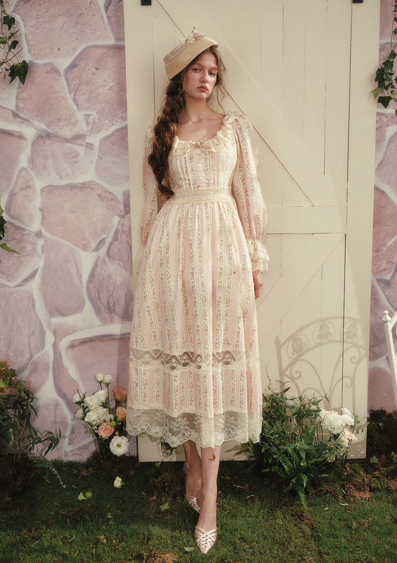 Honey Flower Notes Dress In-stock / L Honey Flower Notes Dress In-stock / L